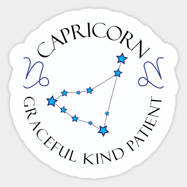 Capricorn Graceful Kind Patient Sticker by MikaelSh